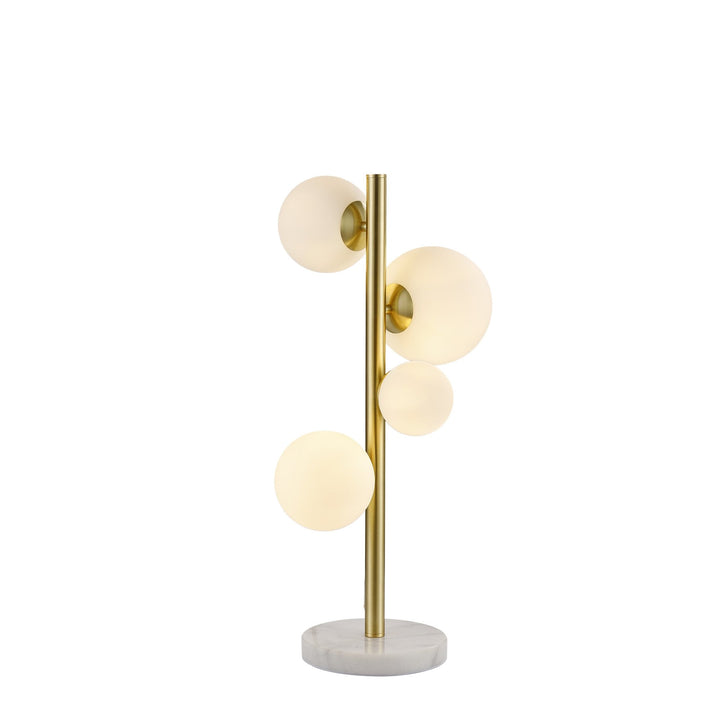 Nelson Lighting NL9326/OP9 Prague 4 Light Table Lamp Satin Gold Opal