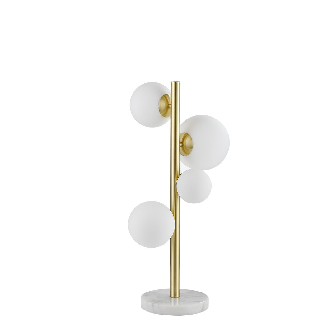 Nelson Lighting NL9326/OP9 Prague 4 Light Table Lamp Satin Gold Opal