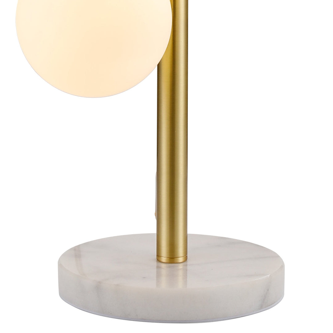 Nelson Lighting NL9326/OP9 Prague 4 Light Table Lamp Satin Gold Opal