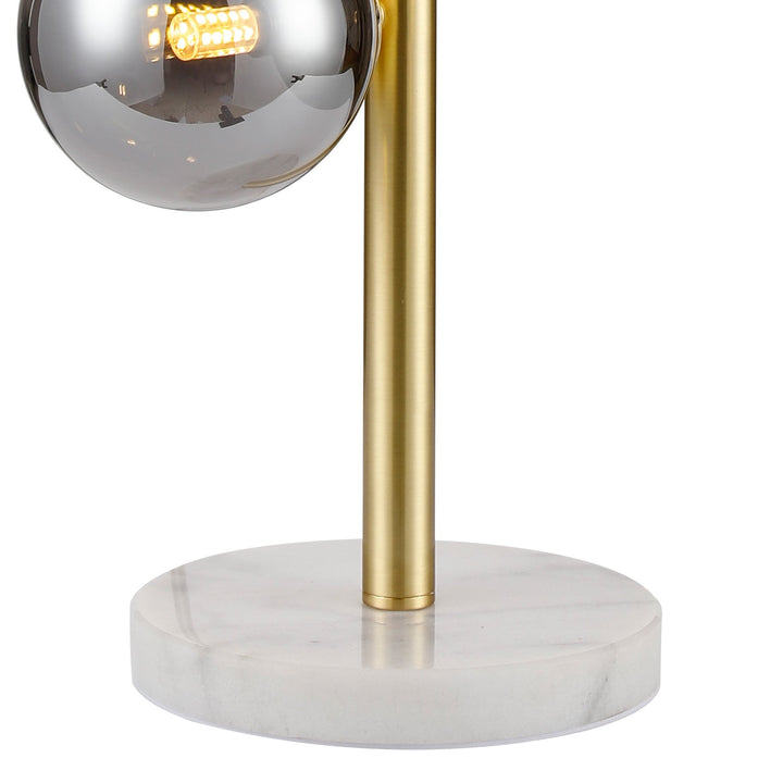 Nelson Lighting NL9326/SM9 Prague 4 Light Table Lamp Satin Gold Smoke Plated