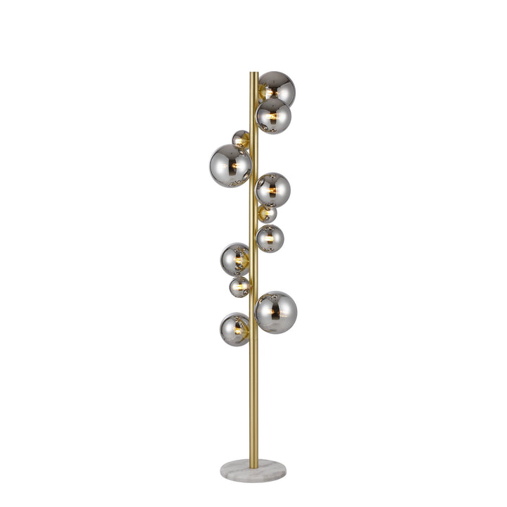 Nelson Lighting NL9327/CH9 Prague 11 Light Floor Lamp Satin Gold Chrome Plated