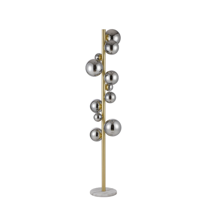 Nelson Lighting NL9327/CH9 Prague 11 Light Floor Lamp Satin Gold Chrome Plated