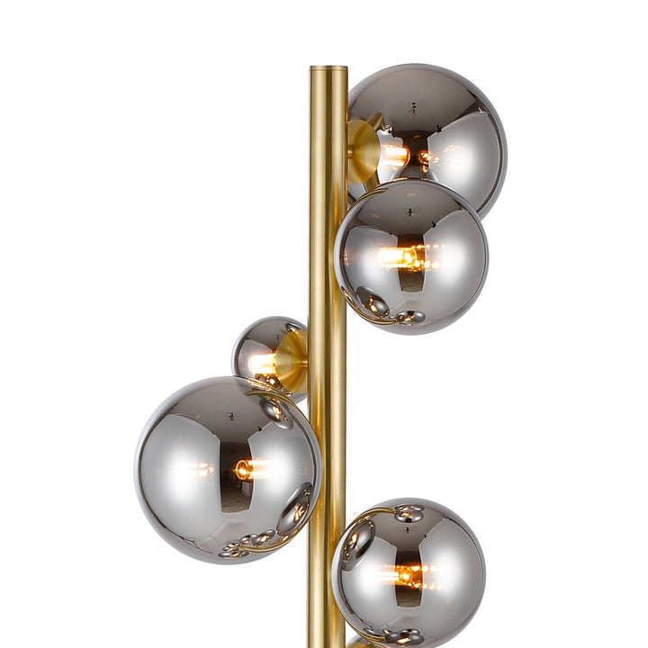 Nelson Lighting NL9327/CH9 Prague 11 Light Floor Lamp Satin Gold Chrome Plated