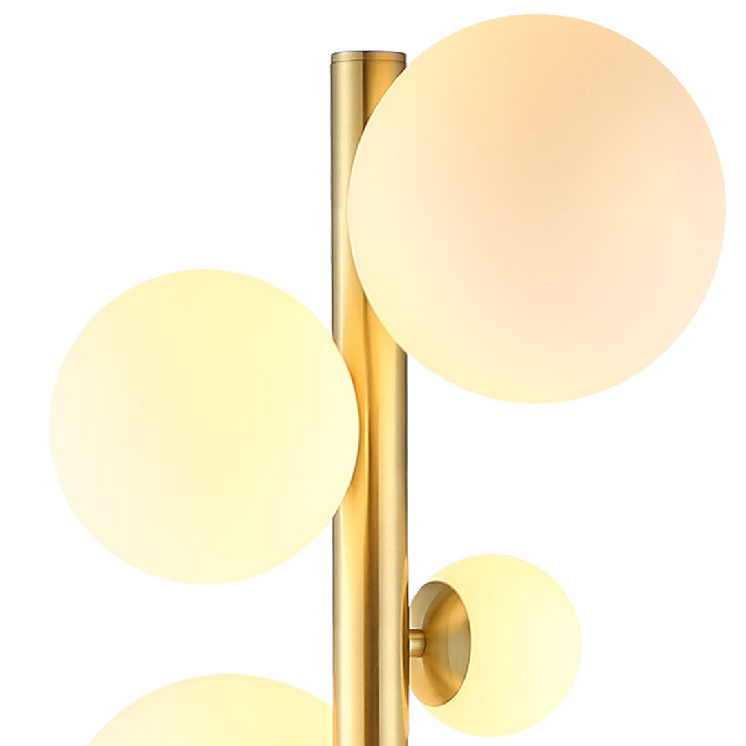 Nelson Lighting NL9327/OP9 Prague 11 Light Floor Lamp Satin Gold Opal