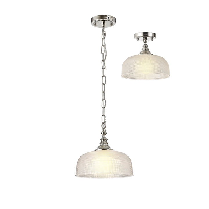 Nelson Lighting NL86029 Sakkas 1 Light Pendant/Ceiling Light Polished Nickel