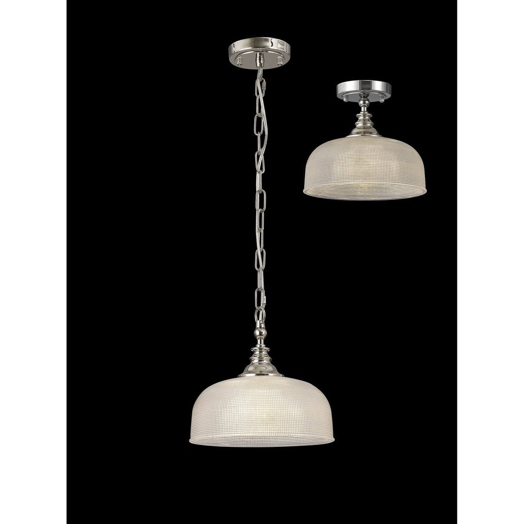 Nelson Lighting NL86029 Sakkas 1 Light Pendant/Ceiling Light Polished Nickel