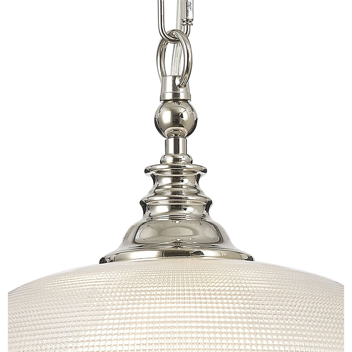 Nelson Lighting NL86029 Sakkas 1 Light Pendant/Ceiling Light Polished Nickel