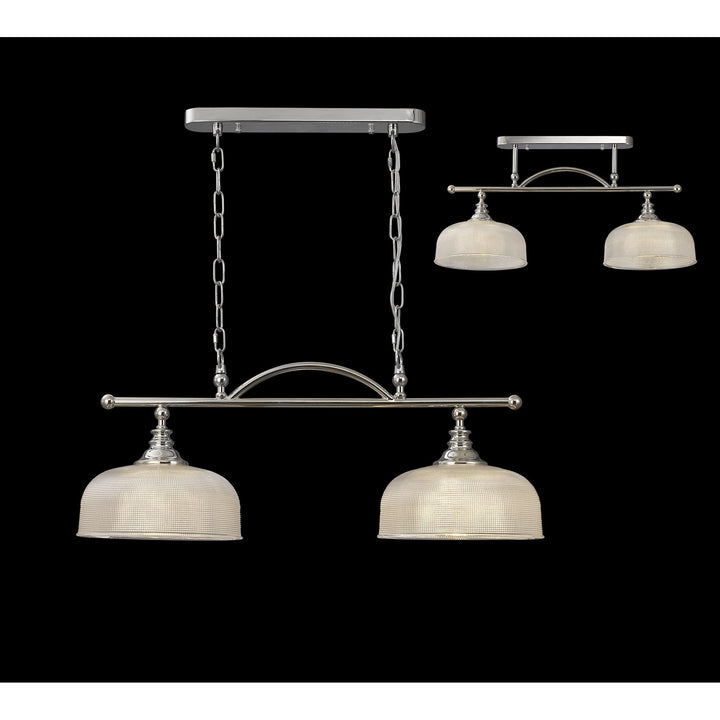 Nelson Lighting NL86039 Sakkas 2 Light Pendant/Ceiling Light Polished Nickel