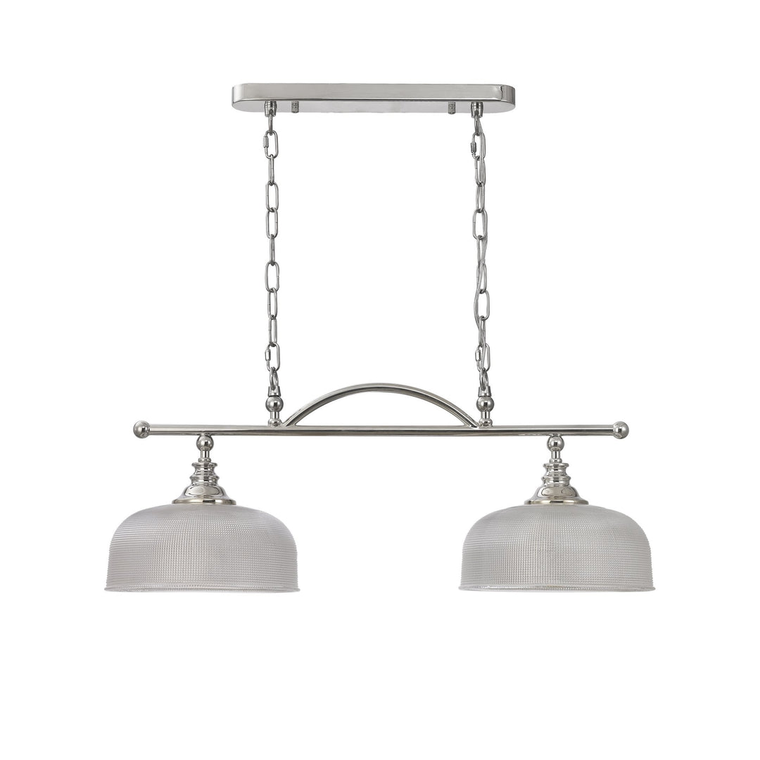 Nelson Lighting NL86039 Sakkas 2 Light Pendant/Ceiling Light Polished Nickel