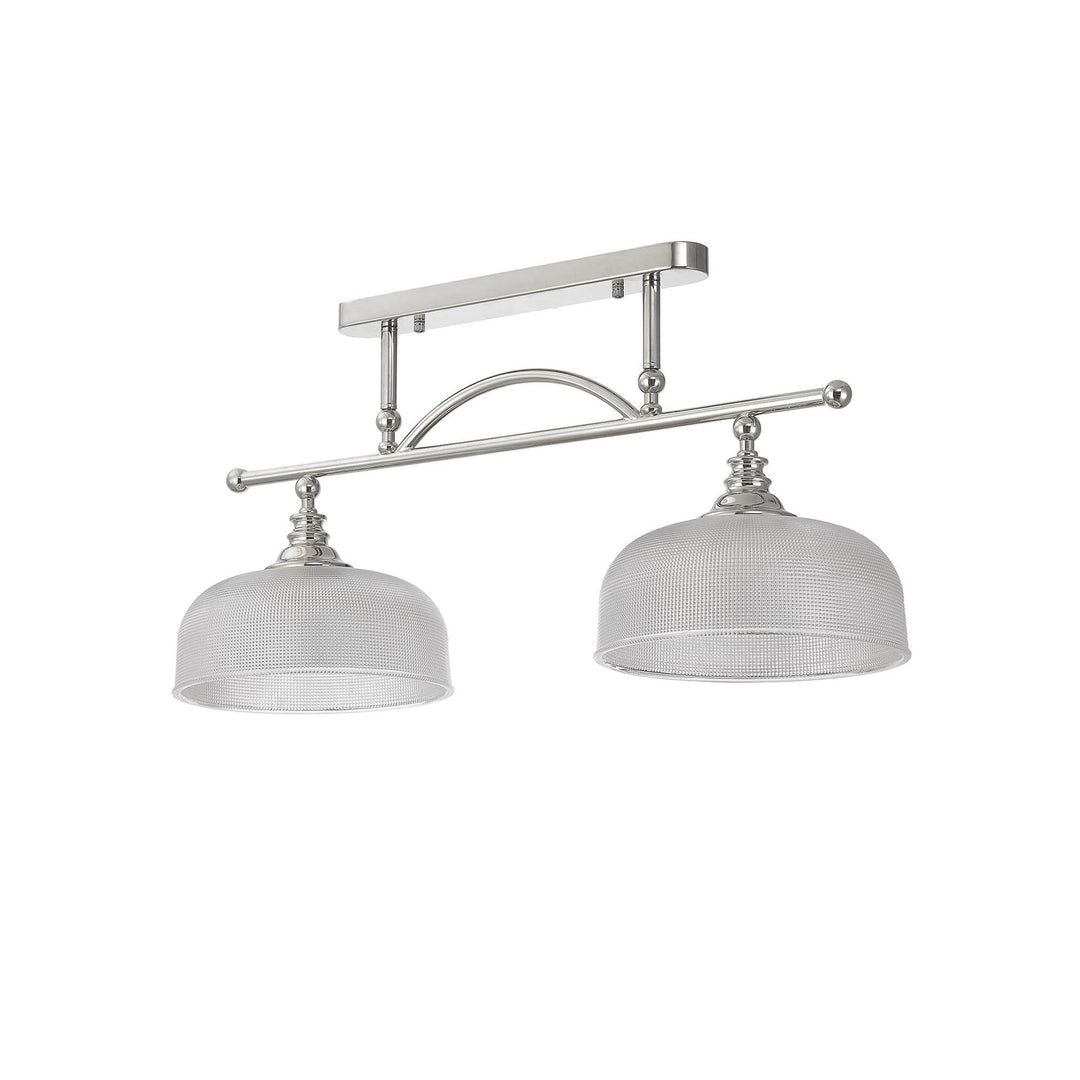 Nelson Lighting NL86039 Sakkas 2 Light Pendant/Ceiling Light Polished Nickel