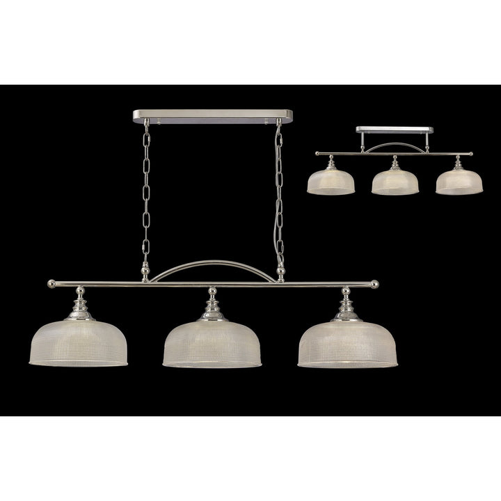 Nelson Lighting NL86049 Sakkas 3 Light Pendant/Ceiling Light Polished Nickel