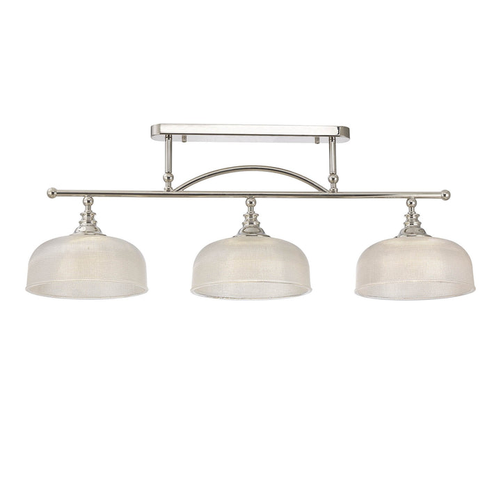 Nelson Lighting NL86049 Sakkas 3 Light Pendant/Ceiling Light Polished Nickel