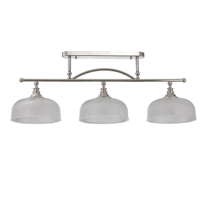 Nelson Lighting NL86049 Sakkas 3 Light Pendant/Ceiling Light Polished Nickel