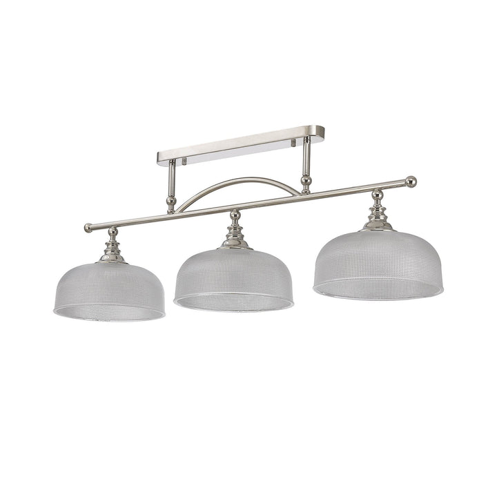 Nelson Lighting NL86049 Sakkas 3 Light Pendant/Ceiling Light Polished Nickel