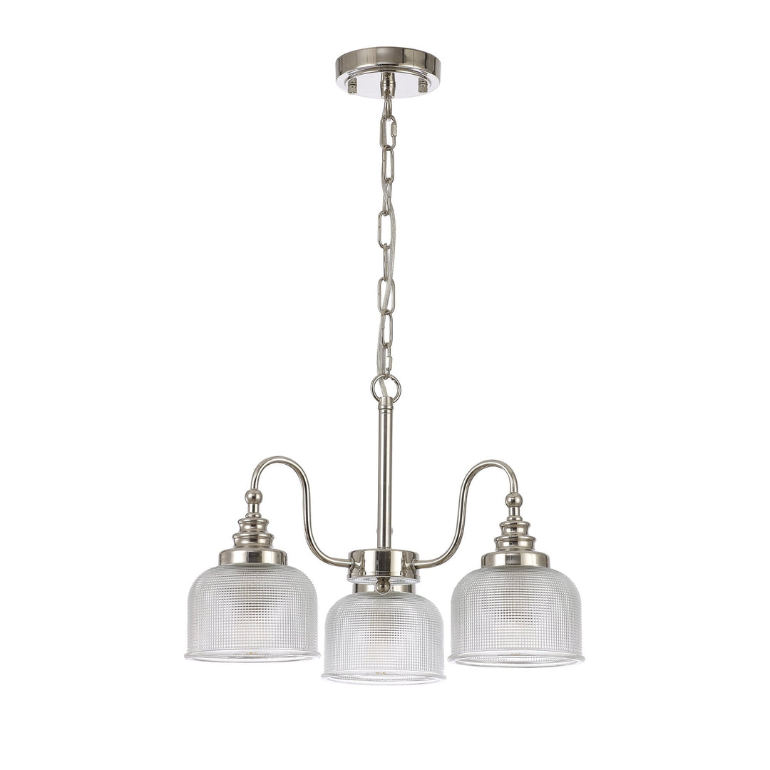 Nelson Lighting NL86059 Sakkas 3 Light Pendant/Ceiling Light Polished Nickel