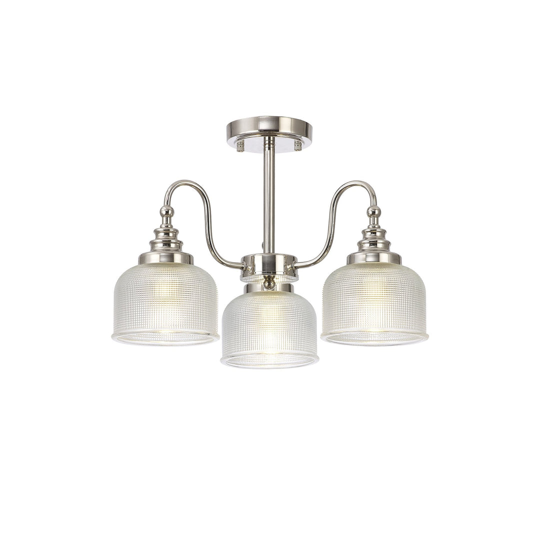 Nelson Lighting NL86059 Sakkas 3 Light Pendant/Ceiling Light Polished Nickel