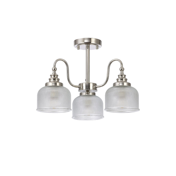 Nelson Lighting NL86059 Sakkas 3 Light Pendant/Ceiling Light Polished Nickel