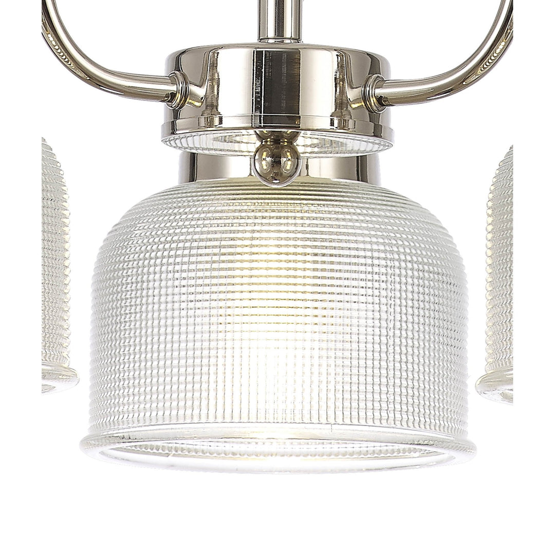 Nelson Lighting NL86059 Sakkas 3 Light Pendant/Ceiling Light Polished Nickel