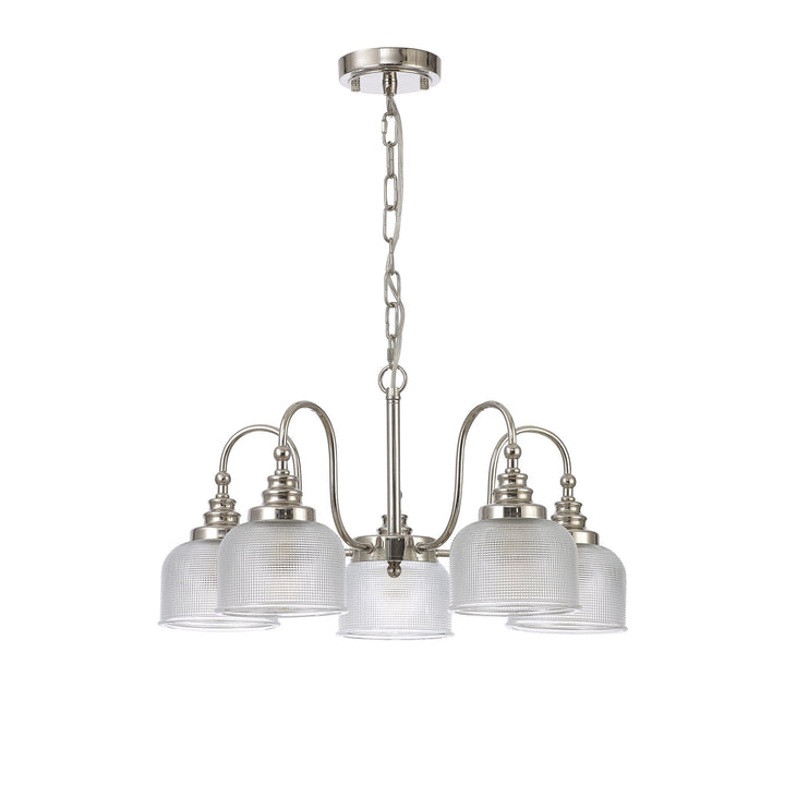 Nelson Lighting NL86069 Sakkas 5 Light Pendant/Ceiling Light Polished Nickel