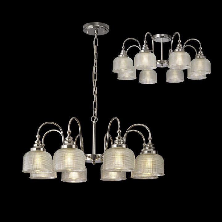 Nelson Lighting NL86079 Sakkas 8 Light Pendant/Ceiling Light Polished Nickel