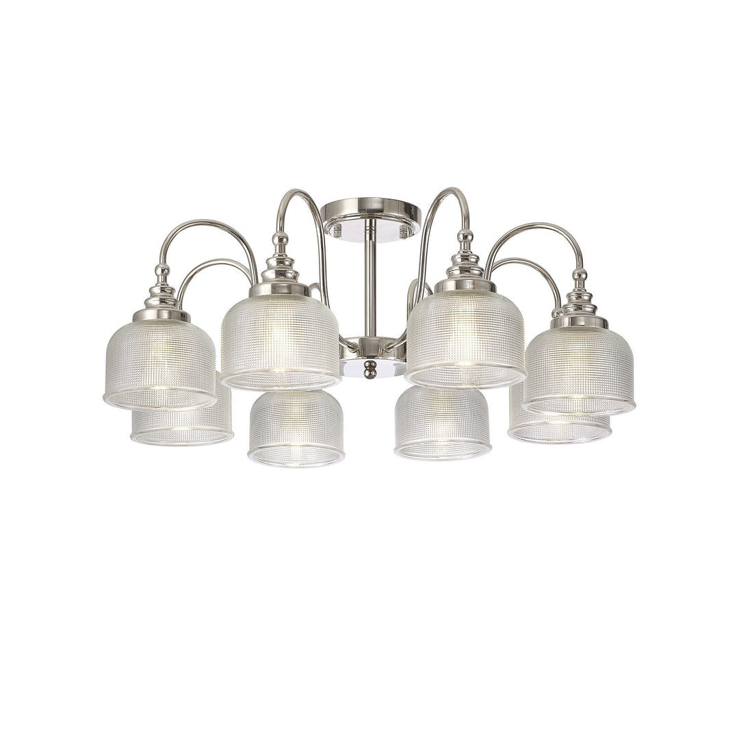 Nelson Lighting NL86079 Sakkas 8 Light Pendant/Ceiling Light Polished Nickel