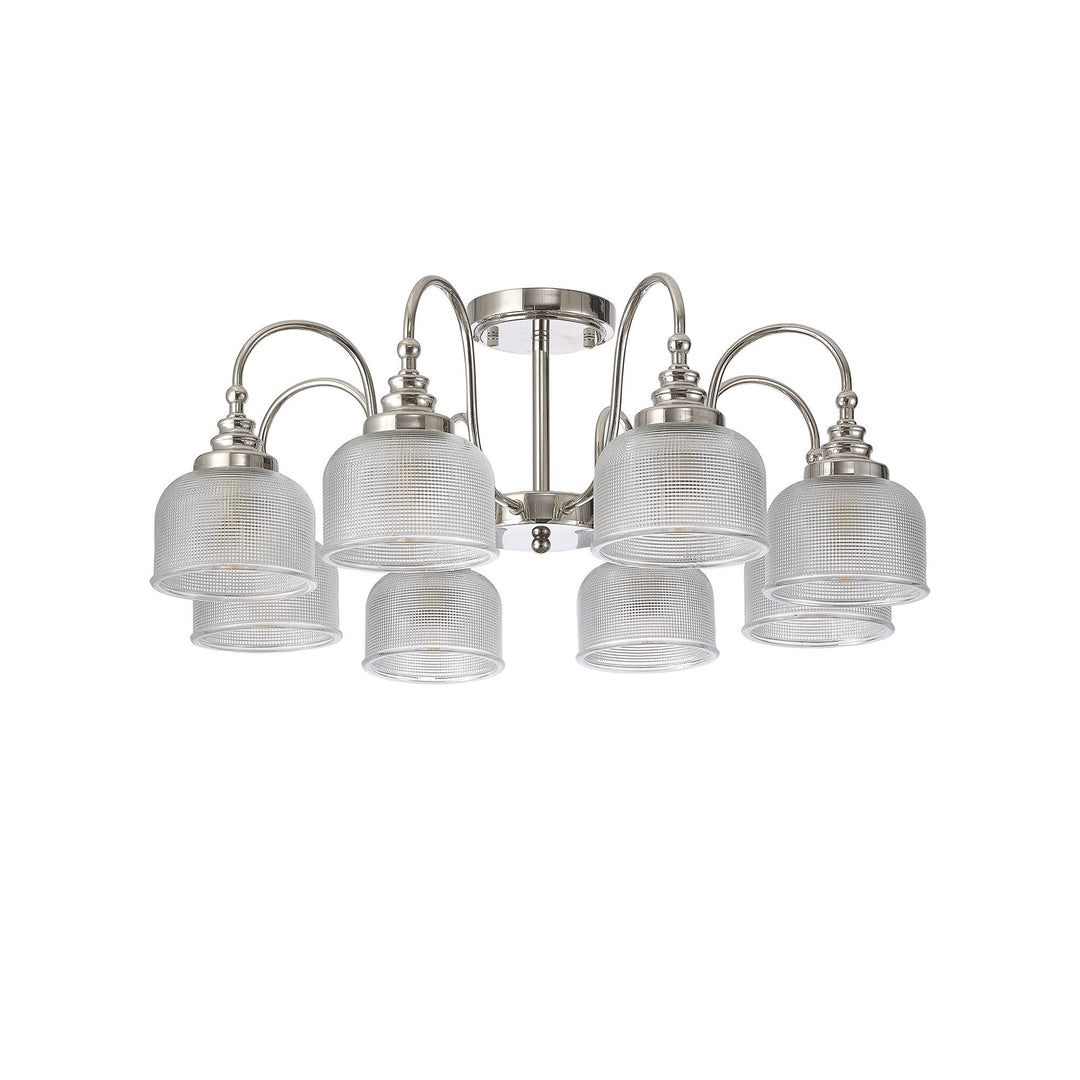 Nelson Lighting NL86079 Sakkas 8 Light Pendant/Ceiling Light Polished Nickel