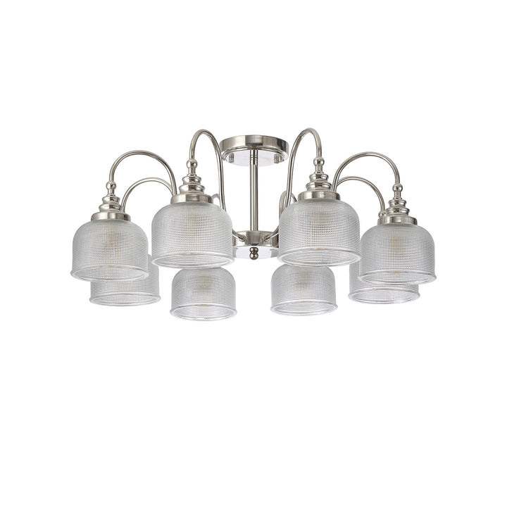 Nelson Lighting NL86079 Sakkas 8 Light Pendant/Ceiling Light Polished Nickel