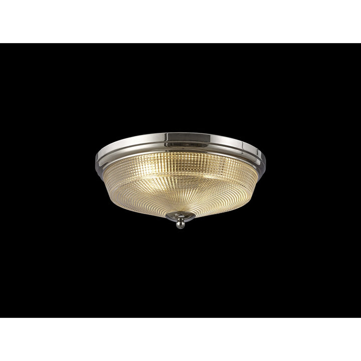 Nelson Lighting NL86089 Sakkas 2 Light Flush Ceiling Light Polished Nickel