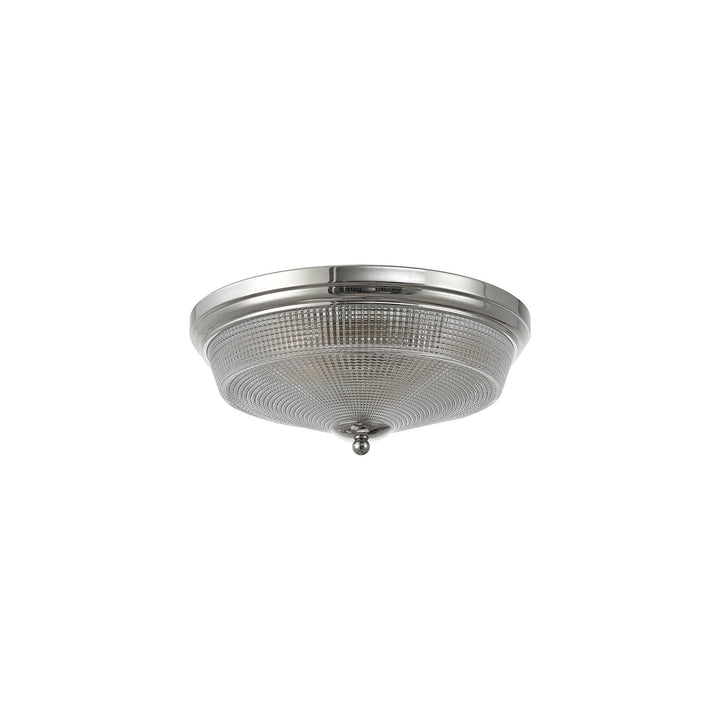 Nelson Lighting NL86089 Sakkas 2 Light Flush Ceiling Light Polished Nickel