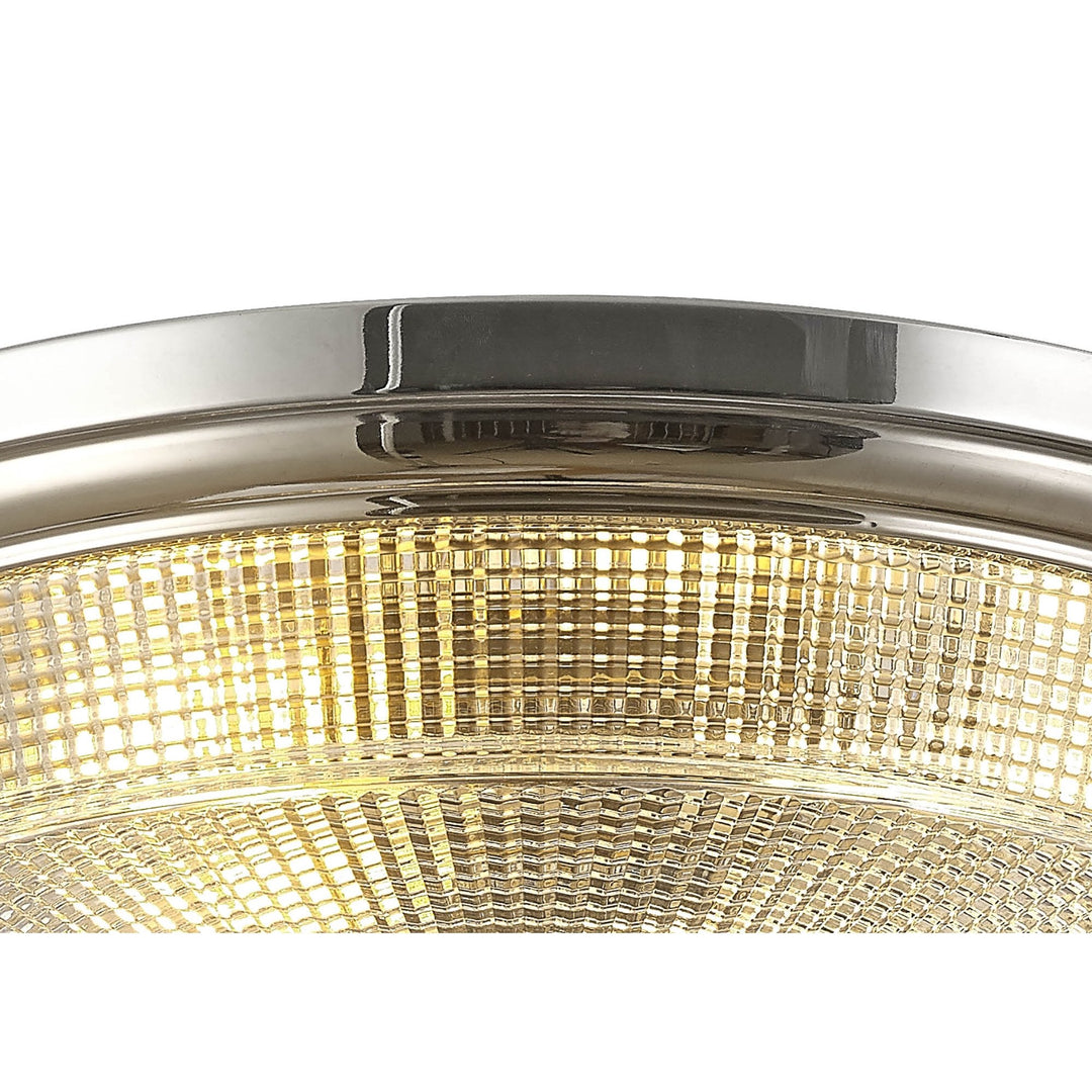 Nelson Lighting NL86089 Sakkas 2 Light Flush Ceiling Light Polished Nickel