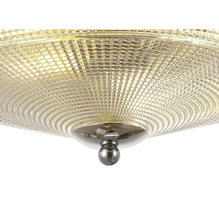 Nelson Lighting NL86089 Sakkas 2 Light Flush Ceiling Light Polished Nickel