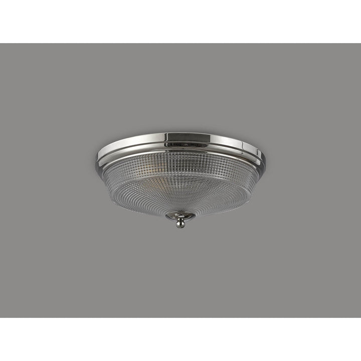 Nelson Lighting NL86089 Sakkas 2 Light Flush Ceiling Light Polished Nickel