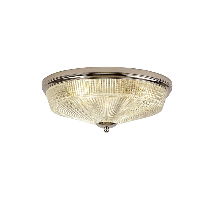 Nelson Lighting NL86099 Sakkas 3 Light Flush Ceiling Light Polished Nickel