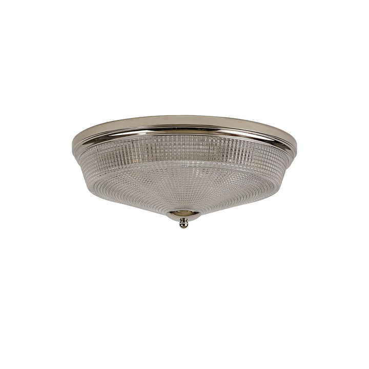 Nelson Lighting NL86099 Sakkas 3 Light Flush Ceiling Light Polished Nickel