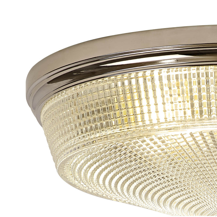 Nelson Lighting NL86099 Sakkas 3 Light Flush Ceiling Light Polished Nickel