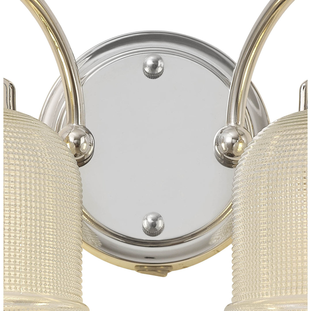 Nelson Lighting NL86119 Sakkas 2 Light Wall Light Polished Nickel