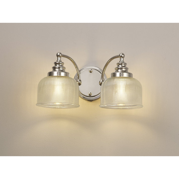 Nelson Lighting NL86119 Sakkas 2 Light Wall Light Polished Nickel