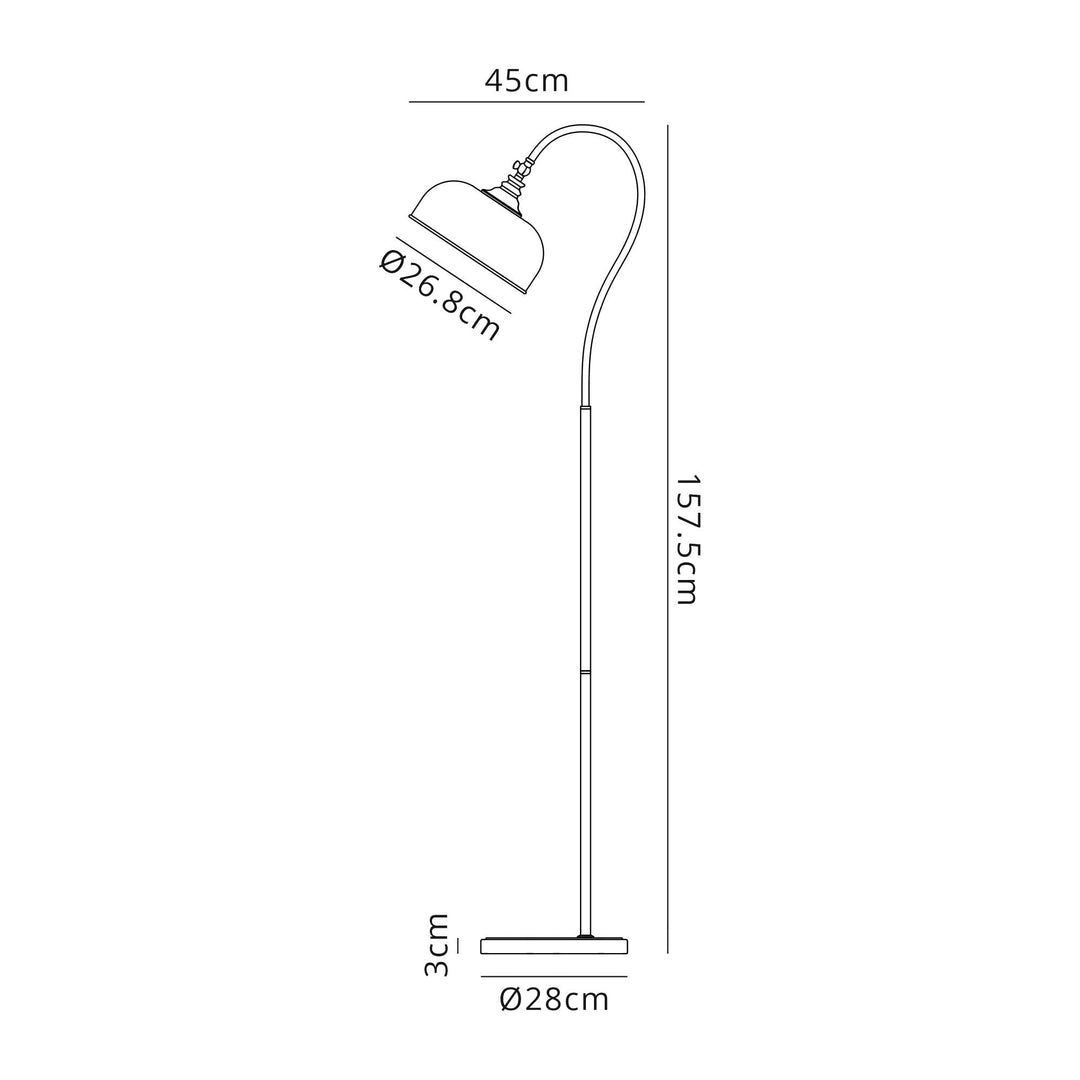 Nelson Lighting NL86139 Sakkas 1 Light Floor Lamp Polished Nickel