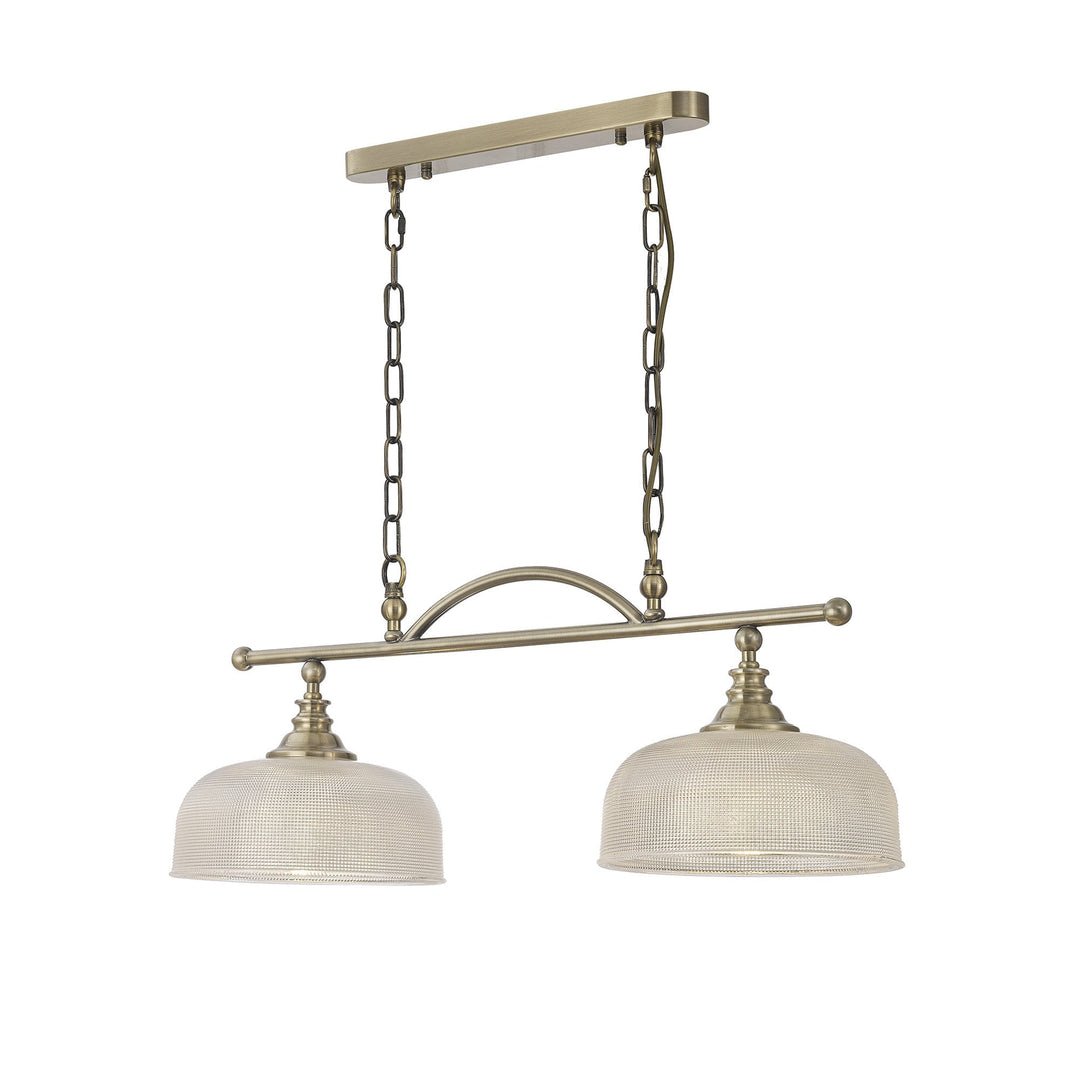 Nelson Lighting NL86159 Sakkas 2 Light Pendant/Ceiling Light Antique Brass