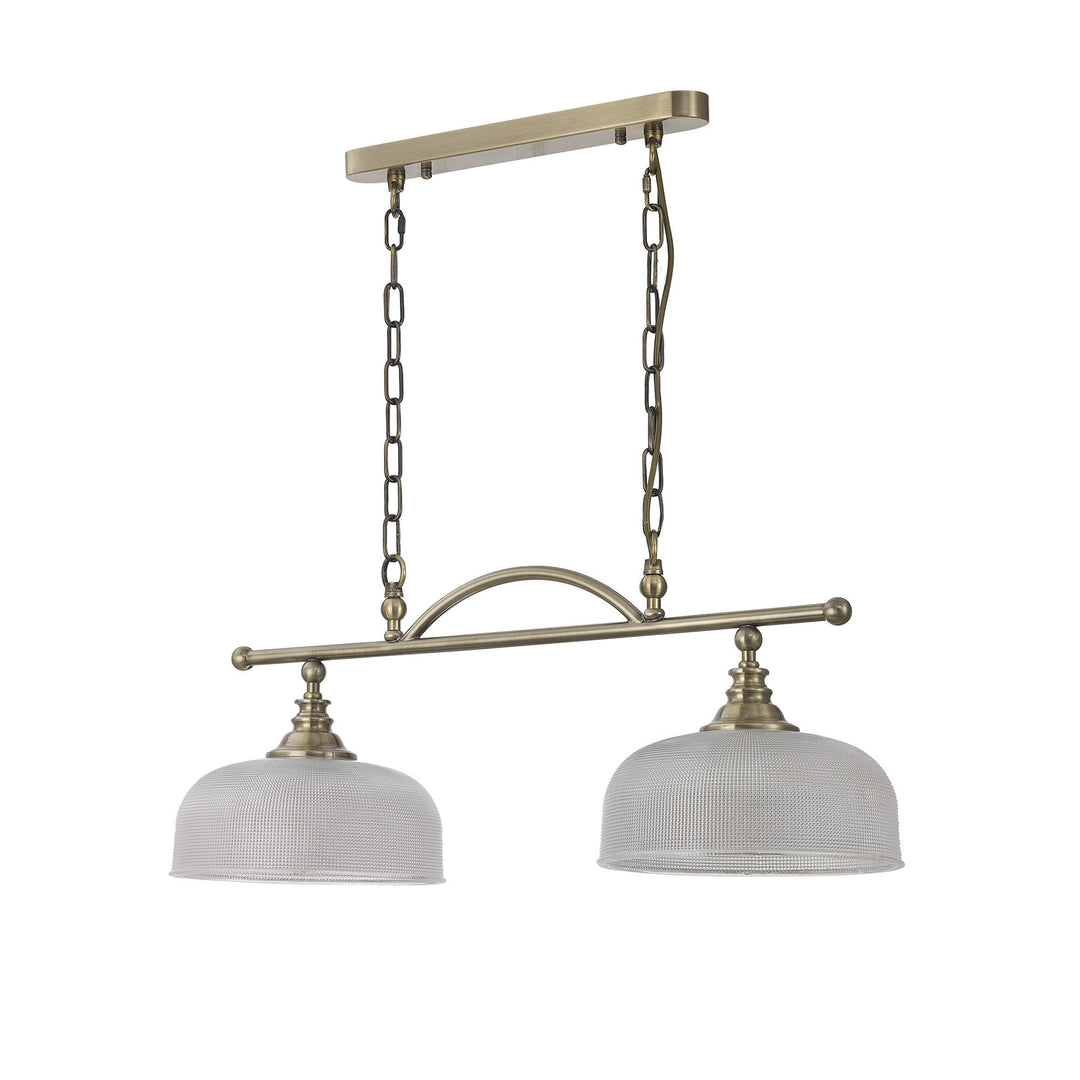 Nelson Lighting NL86159 Sakkas 2 Light Pendant/Ceiling Light Antique Brass