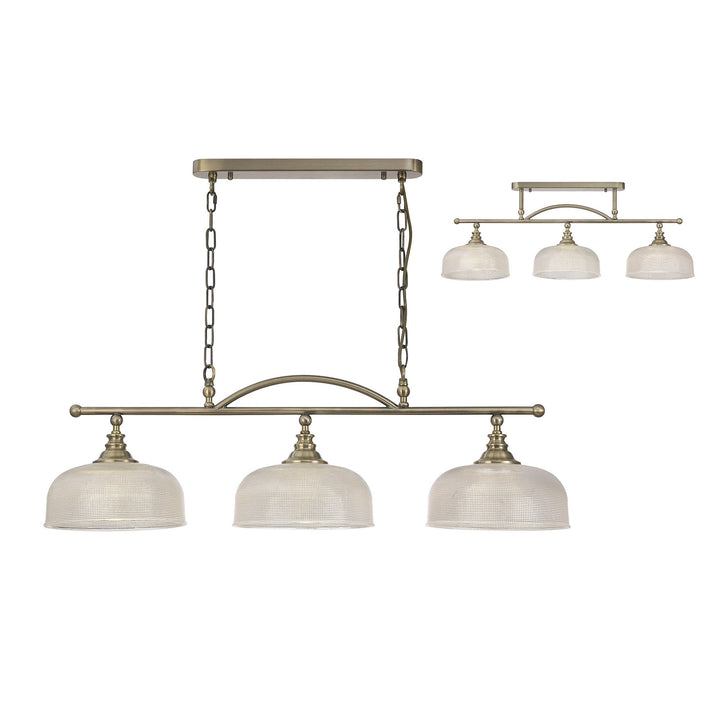 Nelson Lighting NL86169 Sakkas 3 Light Pendant/Ceiling Light Antique Brass