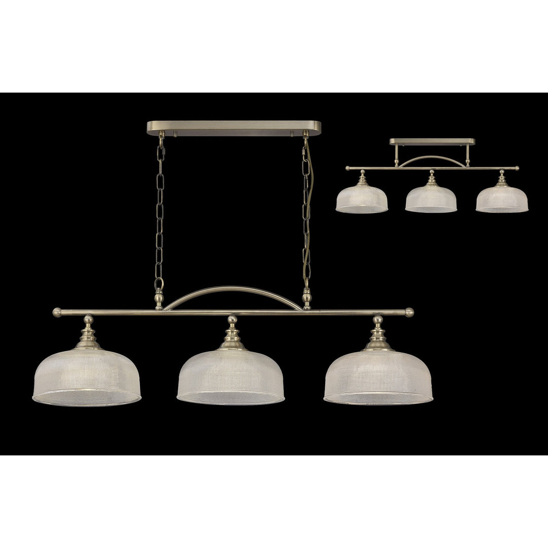 Nelson Lighting NL86169 Sakkas 3 Light Pendant/Ceiling Light Antique Brass