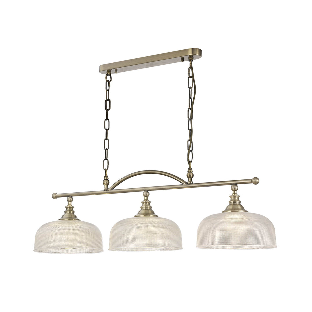 Nelson Lighting NL86169 Sakkas 3 Light Pendant/Ceiling Light Antique Brass