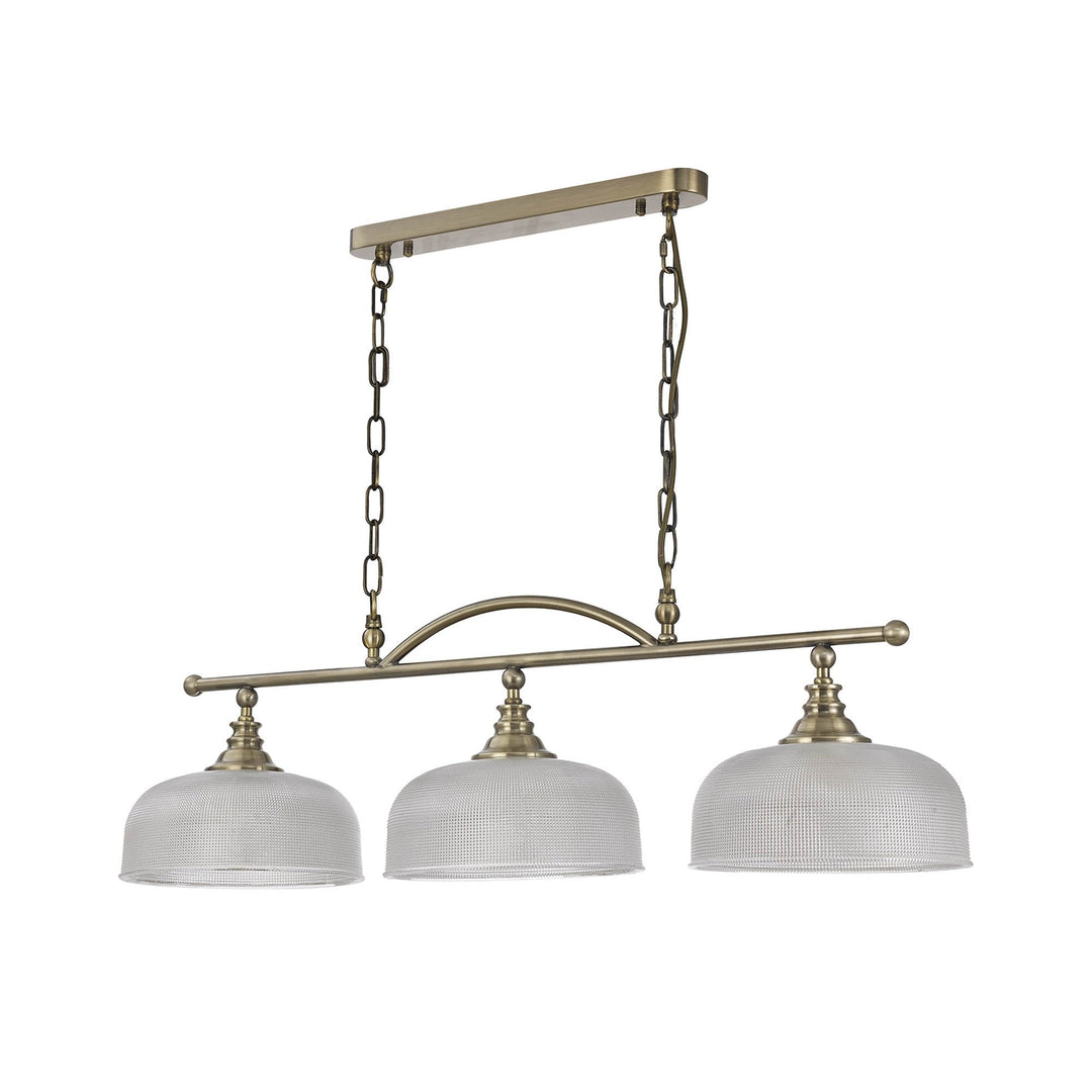 Nelson Lighting NL86169 Sakkas 3 Light Pendant/Ceiling Light Antique Brass