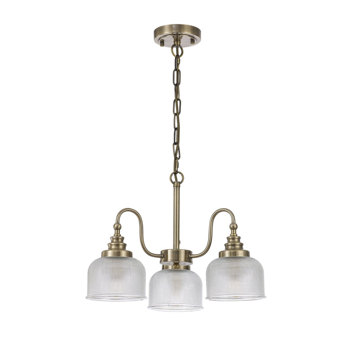 Nelson Lighting NL86179 | Sakkas 3 Light Pendant | Antique Brass Finish