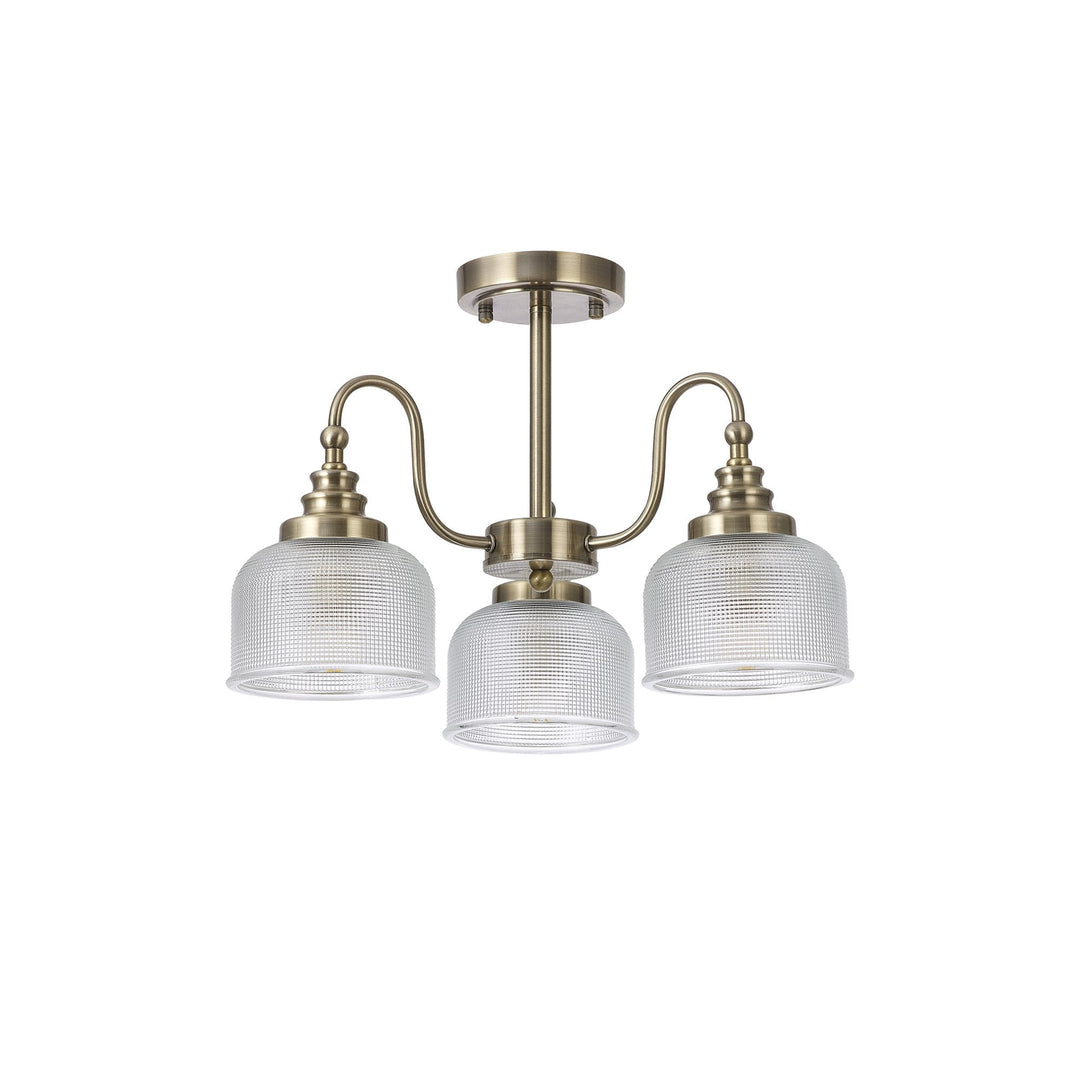 Nelson Lighting NL86179 | Sakkas 3 Light Pendant | Antique Brass Finish