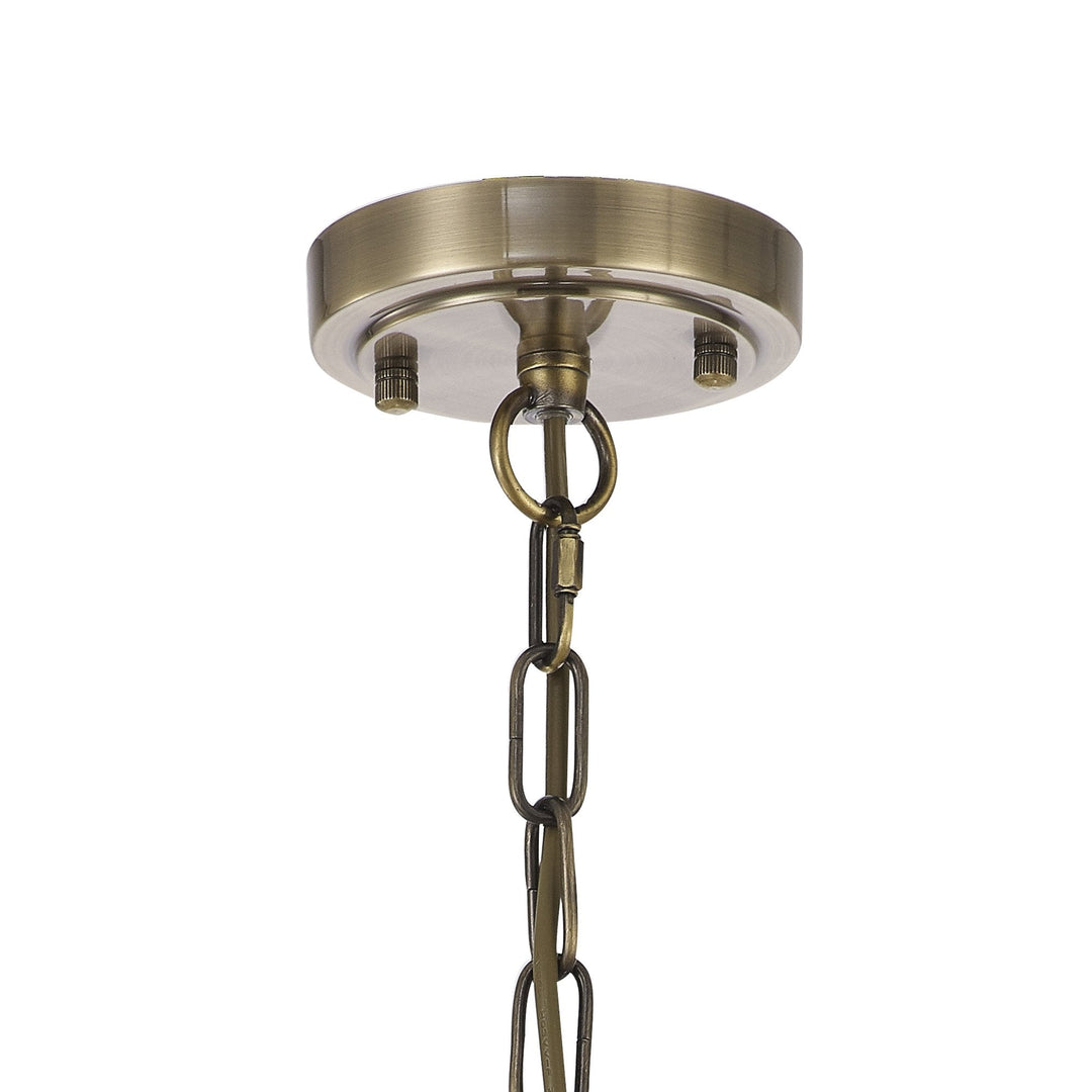 Nelson Lighting NL86179 | Sakkas 3 Light Pendant | Antique Brass Finish