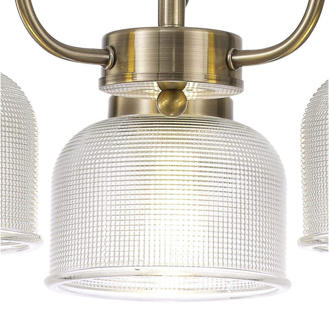 Nelson Lighting NL86179 | Sakkas 3 Light Pendant | Antique Brass Finish