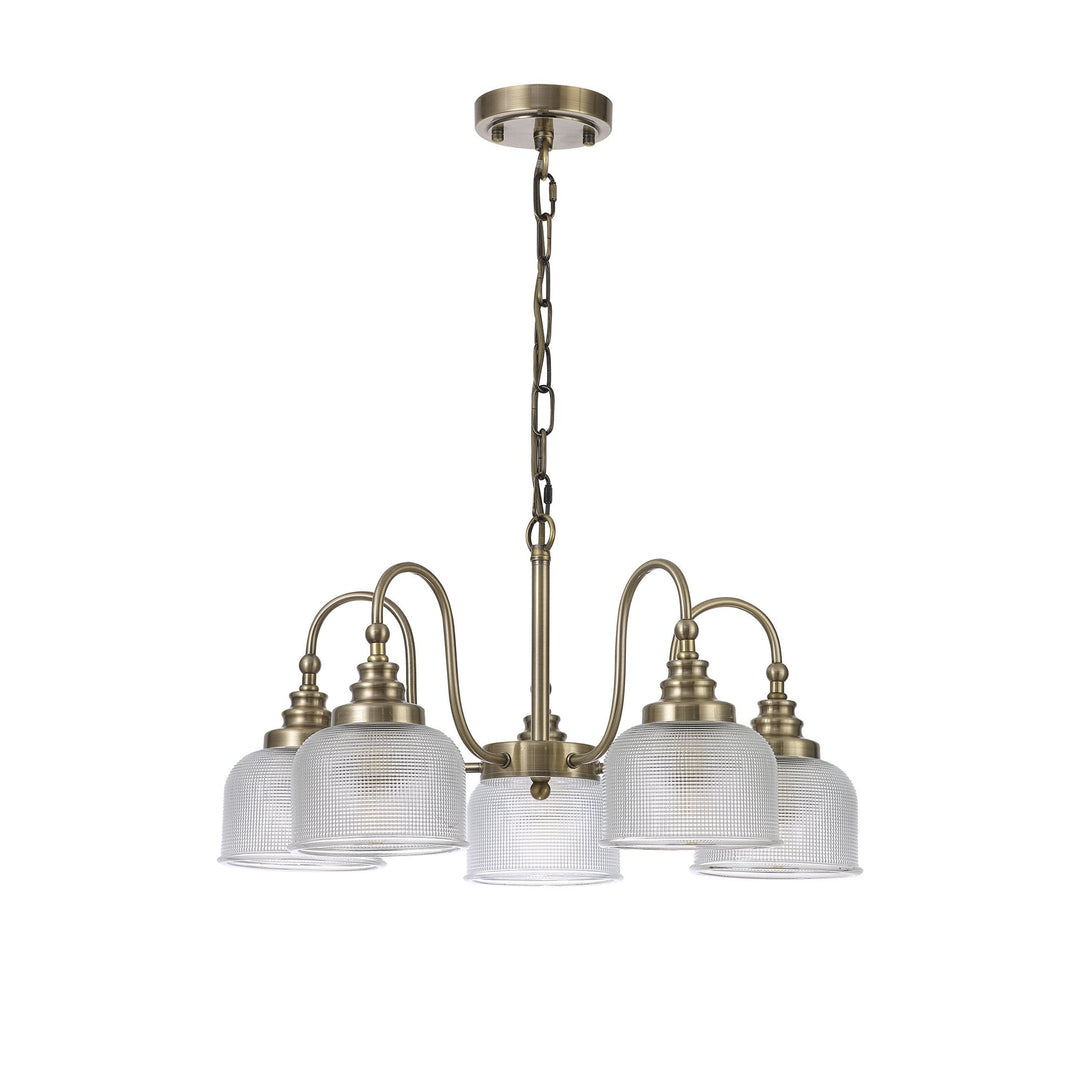 Nelson Lighting NL86189 Sakkas 5 Light Pendant/Ceiling Light Antique Brass