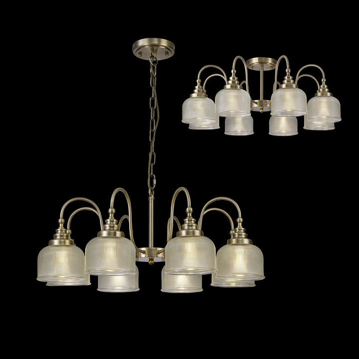 Nelson Lighting NL86199 Sakkas 8 Light Pendant/Ceiling Light Antique Brass